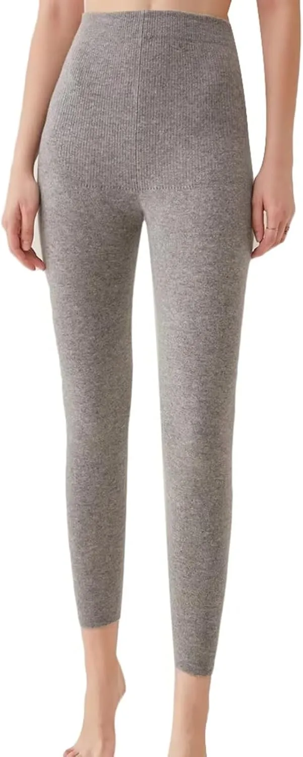 100% Cashmere Thermal Bottoms Women Long Johns Base Layer Leggings Thermal Pant for Skiing, Hiking, Running