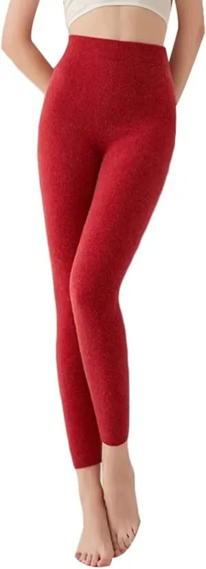 100% Cashmere Thermal Bottoms Women Long Johns Base Layer Leggings Thermal Pant for Skiing, Hiking, Running