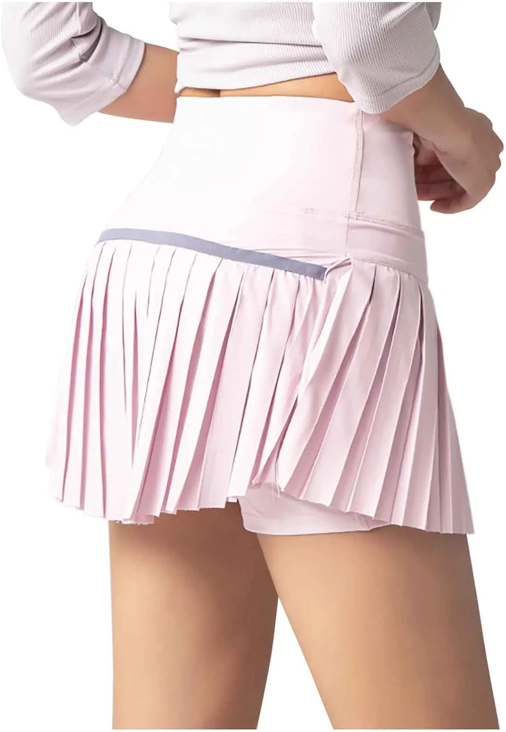 2025 Womens Pleated Tennis Skirts with Bulit-in-Shorts High Waisted Athletic Golf Skorts Skirts Outdoor Sports Shorts