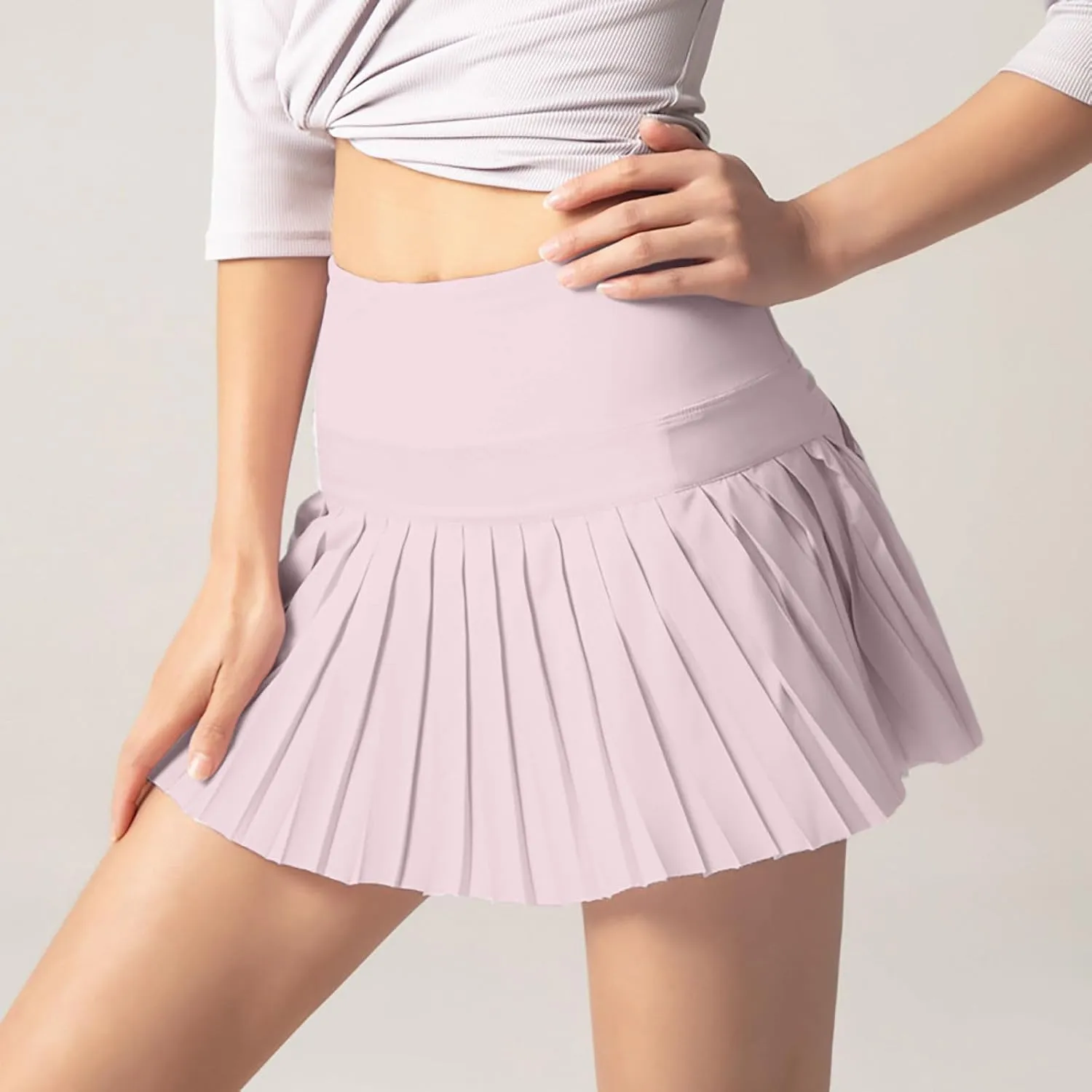 2025 Womens Pleated Tennis Skirts with Bulit-in-Shorts High Waisted Athletic Golf Skorts Skirts Outdoor Sports Shorts