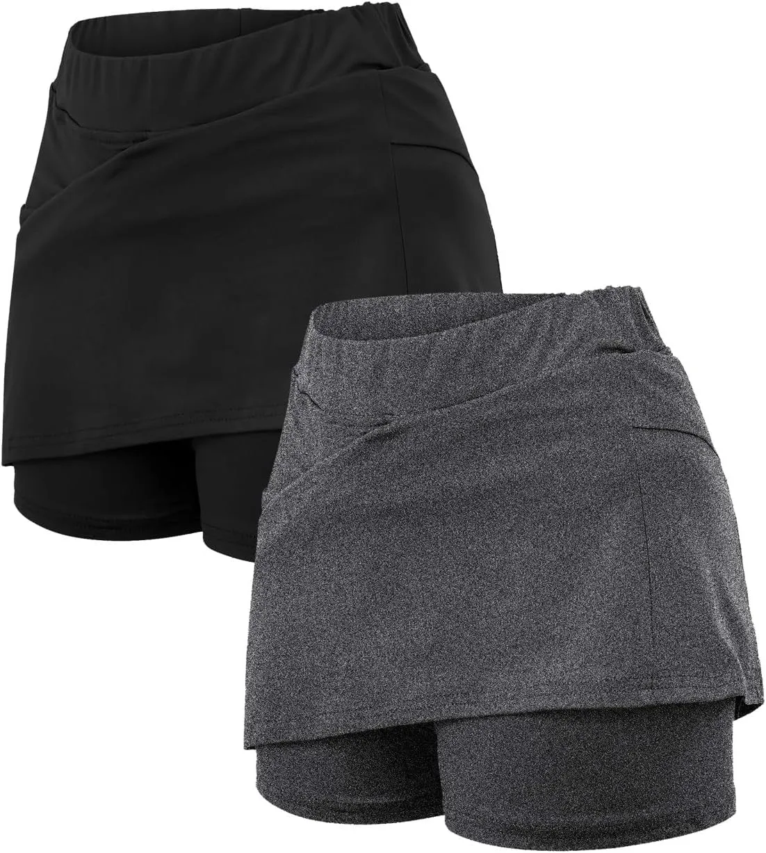 2025 Women's Plus Size Shorts,Women's Knee Length Skorts Skirts Tennis Athletic Golf Causal Skort with Pockets