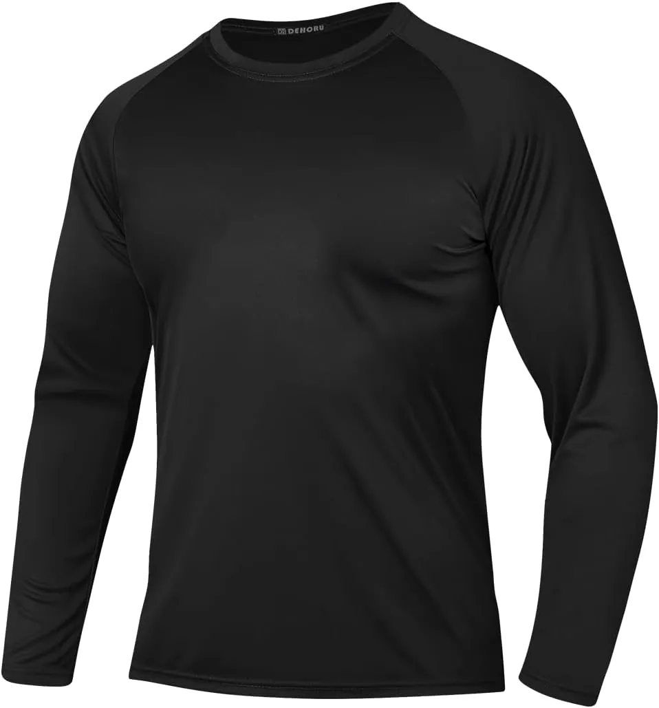 3 Pack Men Long Sleeve Shirts Moisture Wicking UPF Sun Protection Tee Quick Dry Workout T-Shirts Casual Running Shirt