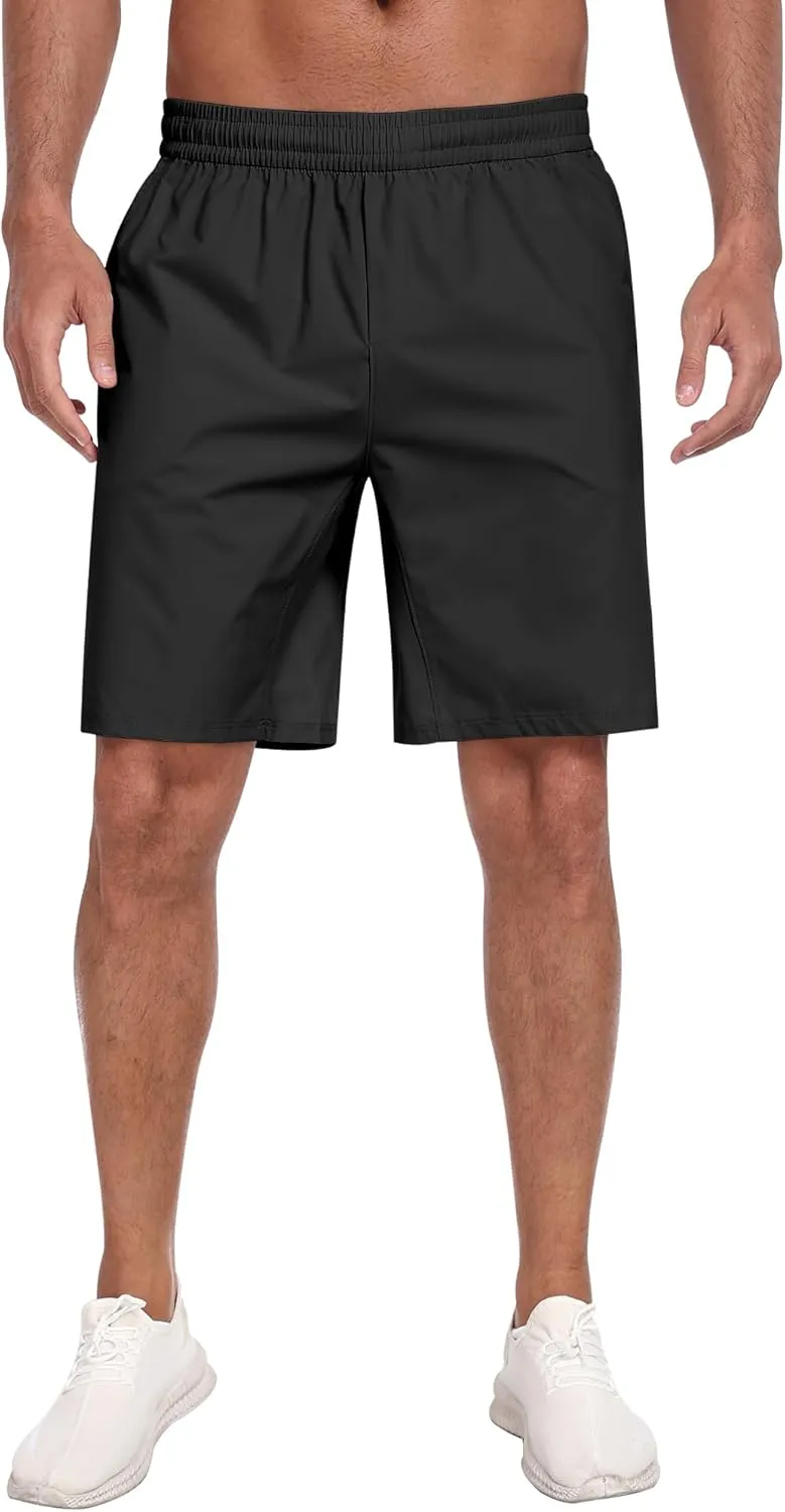 3 Pack Men's Athletic Running Shorts with Zipper Pockets,Quick Dry Gym Workout Basketball Hiking Shorts for Men