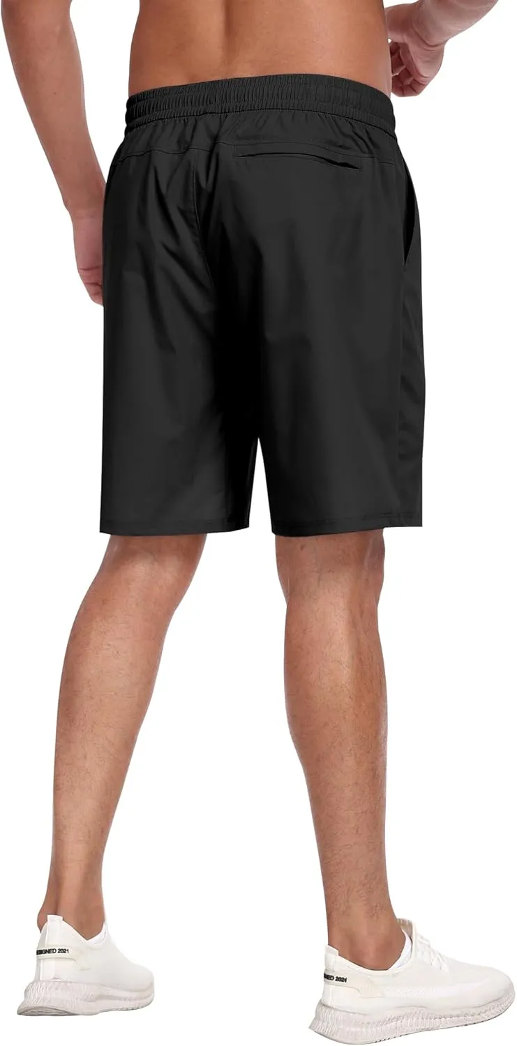 3 Pack Men's Athletic Running Shorts with Zipper Pockets,Quick Dry Gym Workout Basketball Hiking Shorts for Men