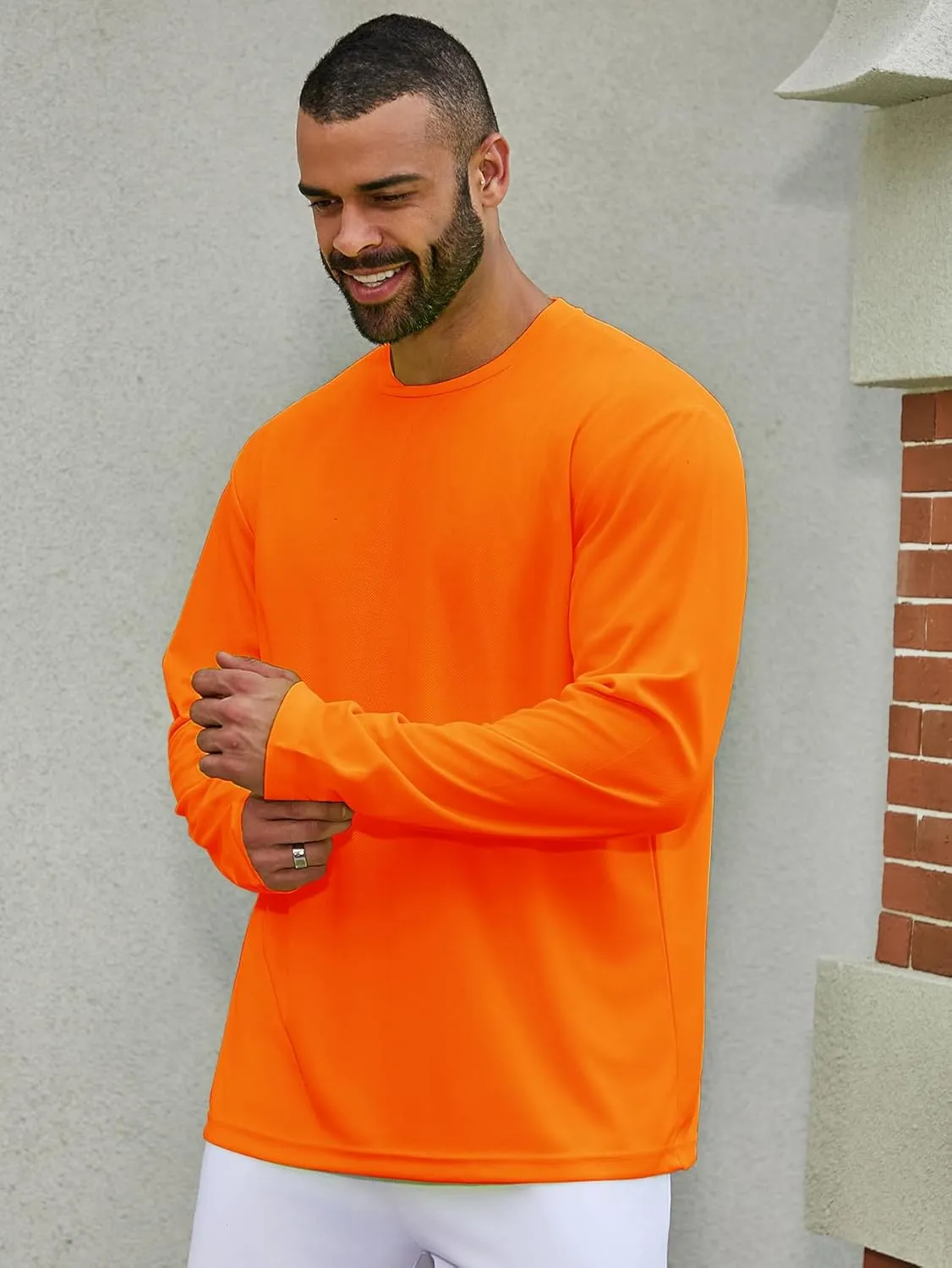 5 Pack Men's Long Sleeve Running Shirts Quick-Dry Moisture Wicking Athletic Tee for Gym & Outdoor Sport Shirt