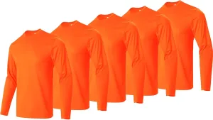 5 Pack Men's Long Sleeve Running Shirts Quick-Dry Moisture Wicking Athletic Tee for Gym & Outdoor Sport Shirt
