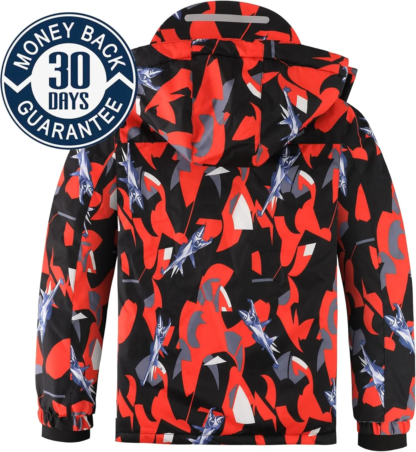 AFILOK Boy's Ski Jacket Waterproof Breathable Kids Fleece Lined Windproof Hooded Snowboard Coats