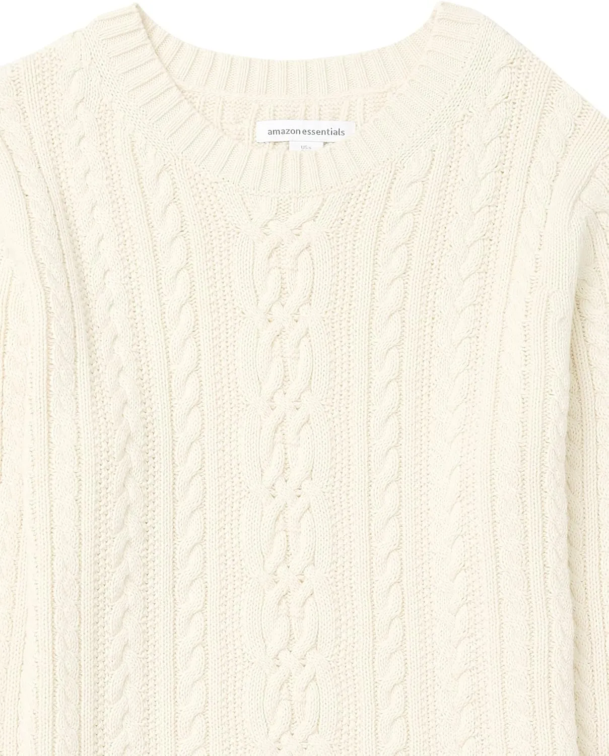 Amazon Essentials Women's Fisherman Cable Long-Sleeve Crewneck Sweater (Available in Plus Size)