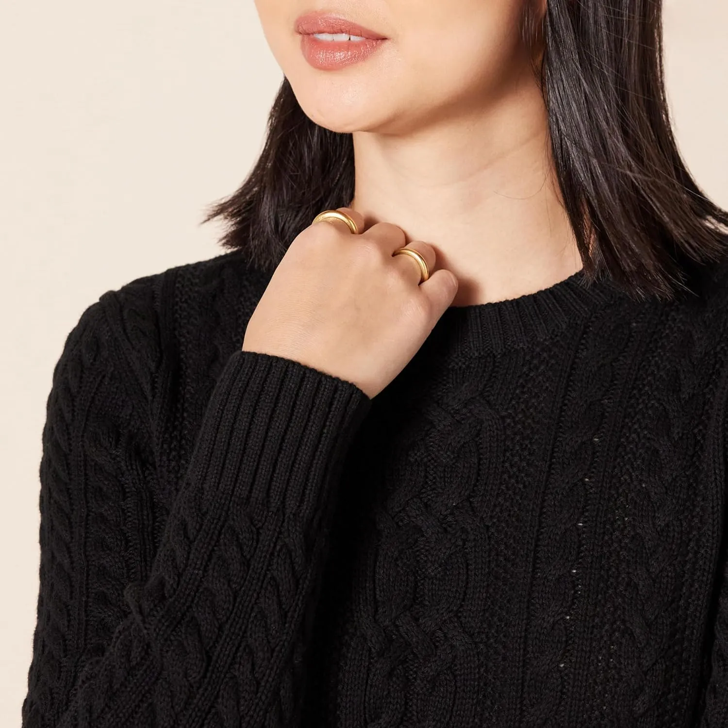 Amazon Essentials Women's Fisherman Cable Long-Sleeve Crewneck Sweater (Available in Plus Size)