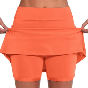 Athletic Skorts for Women Plus Size Tummy Control Tennis Yoga Shorts Hight Waist Solid Comfy Elastic Gym Skirts