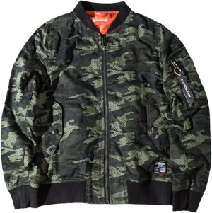 Autumn Winter Vintage Stand Up Collar Men Jacket Cotton Padded Camo1 Male Coat Baseball Camo