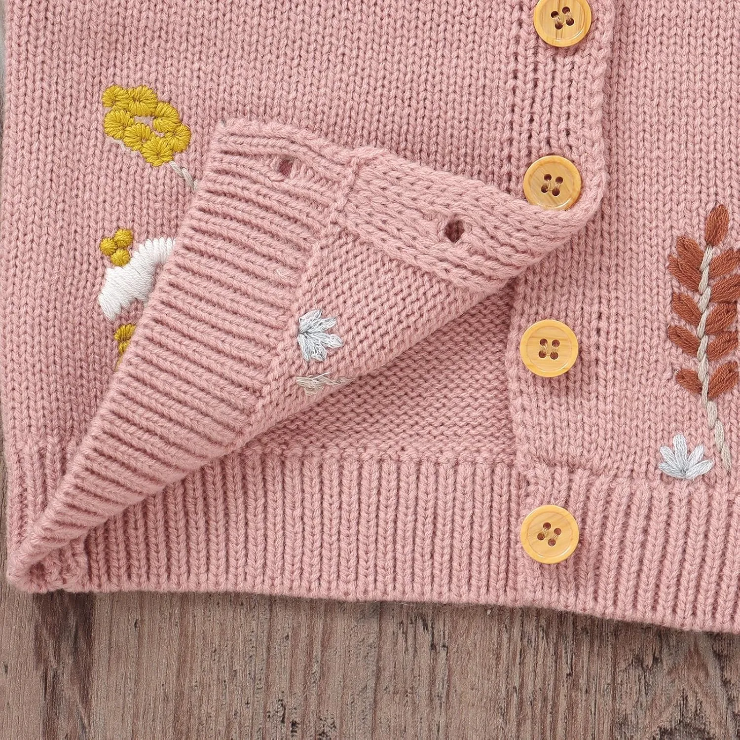 Baby Girl Cardigan Knit Sweater Animal Embroidery Chunky Coat Doll Collar Knitwear Toddler Infant Spring Clothes
