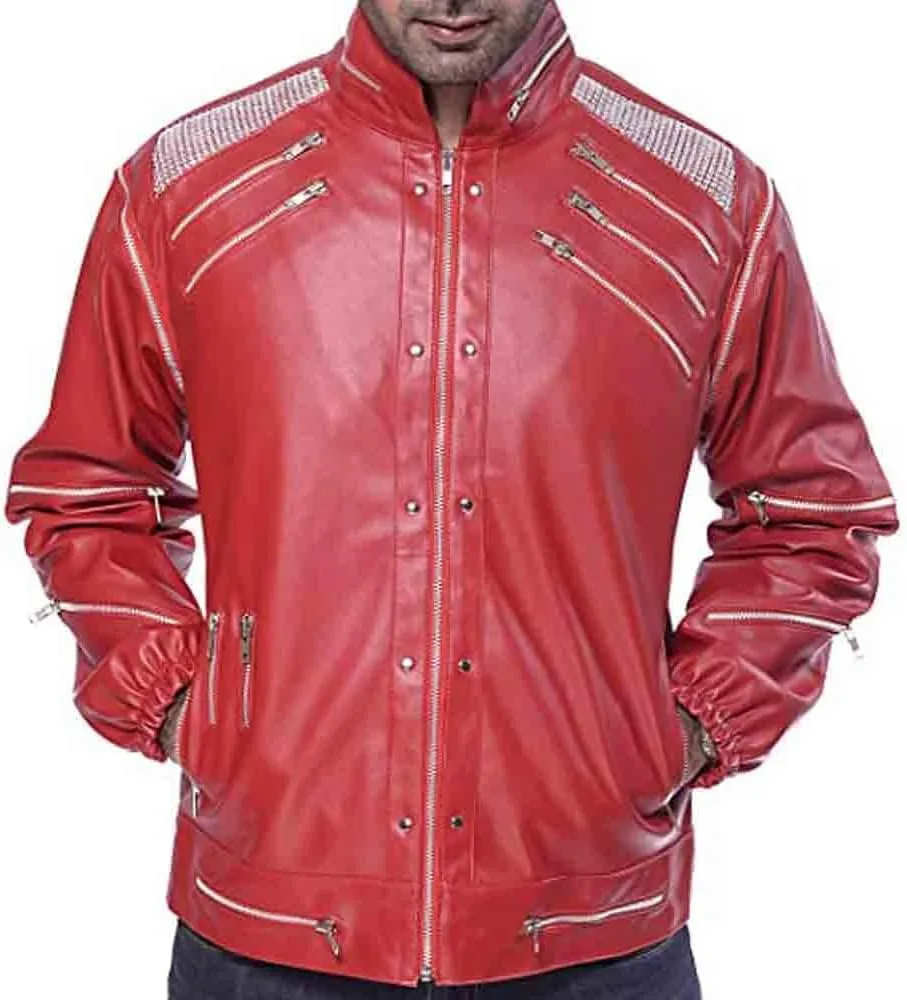 Beat-IT Jacket Micheal Red Faux Leather Jacket, Premium Quality