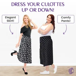 BUY 2 FREE SHIPPINGWomen's High Elastic Waist Pleated Chiffon Wide Leg Culottes