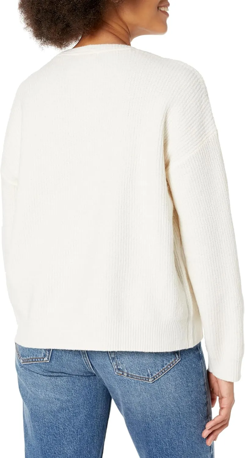 Calvin Klein Women's Sequin Crew Neck Long Sleeve Sweater