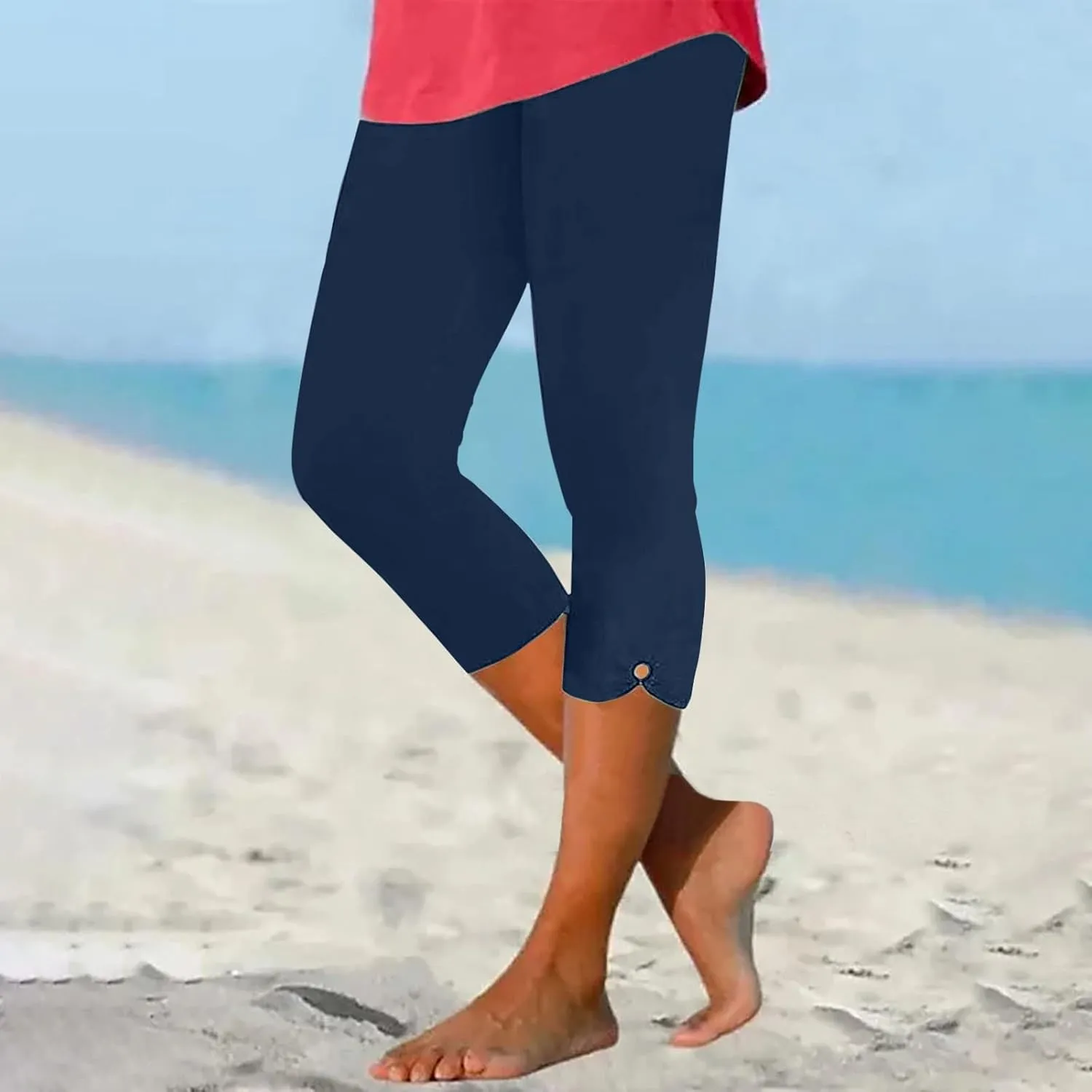Capri Leggings for Women Dressy Cropped High Waist Yoga Pants Workout Pants Compression Leggings Stretchy Capris