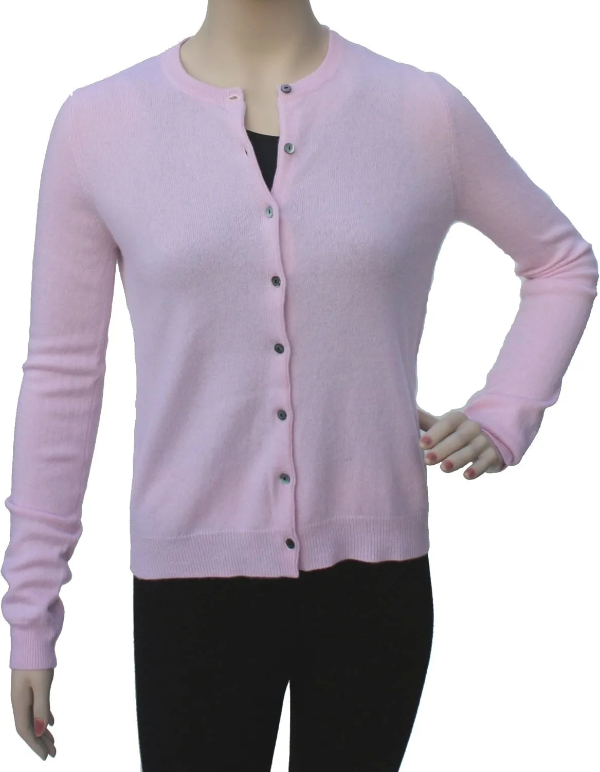 Cashmere Boutique 100% Pure Cashmere Women Cardigan Sweater - Round Neck, Long Sleeve, Button Down, Soft and Warm Sweater