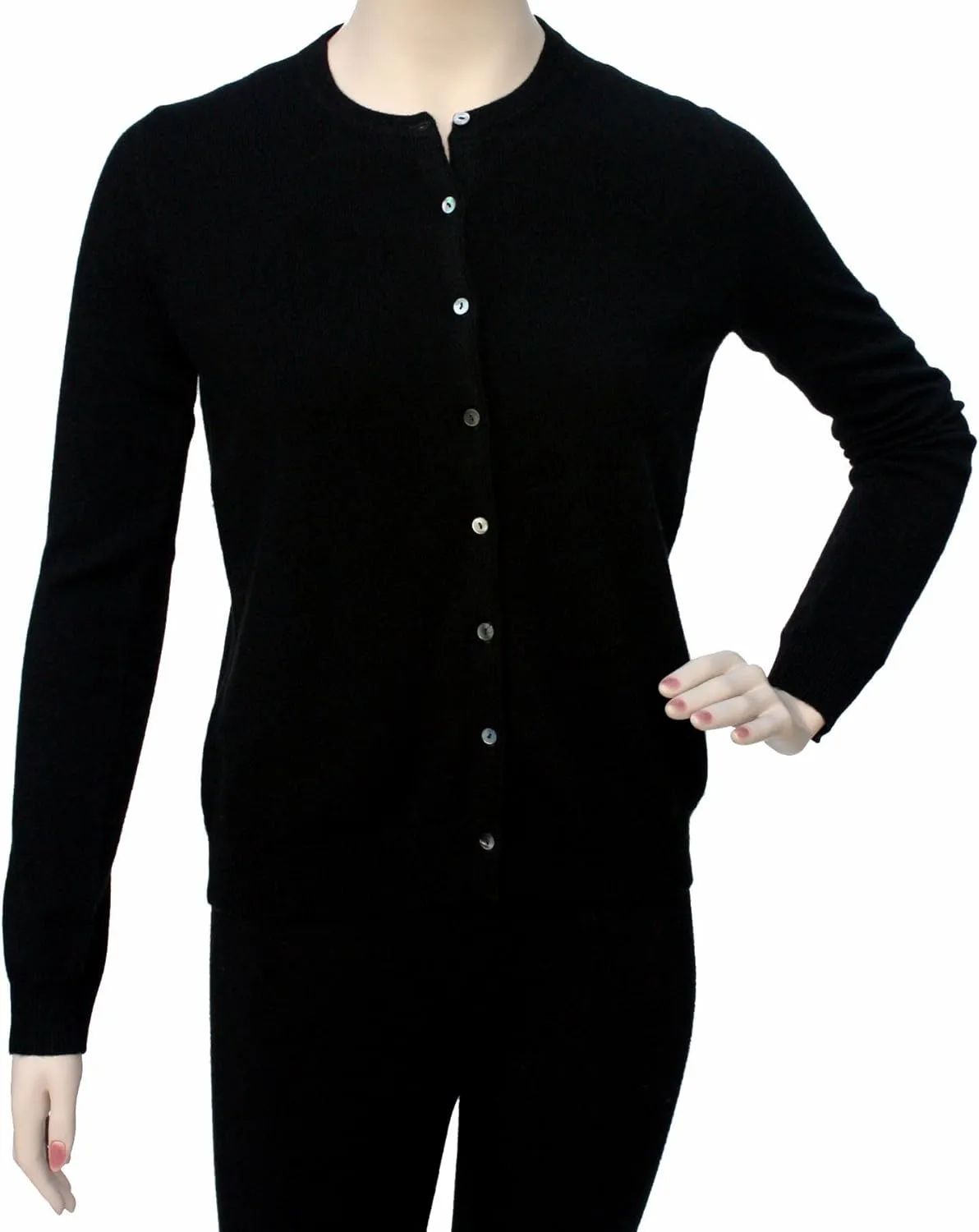 Cashmere Boutique 100% Pure Cashmere Women Cardigan Sweater - Round Neck, Long Sleeve, Button Down, Soft and Warm Sweater