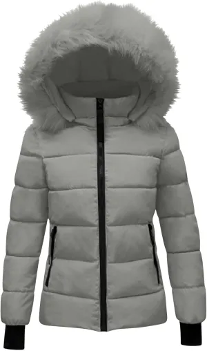 Ceboyel Womens Warm Winter Puffer Coats 2024 Trendy Hooded Jackets Thicken Down Coat With Hood Fur Lightweight