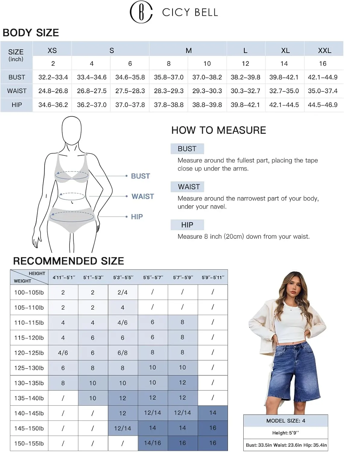 Cicy Bell Womens Summer Wide Leg Denim Shorts Casual Loose Mid Rise Jorts Bermuda Knee Length Jeans Shorts