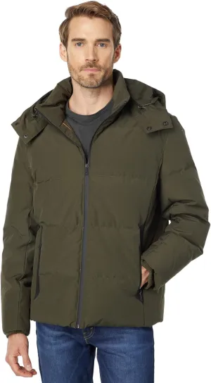Cole Haan Men's Short Down Parka with Hooded Down Coat