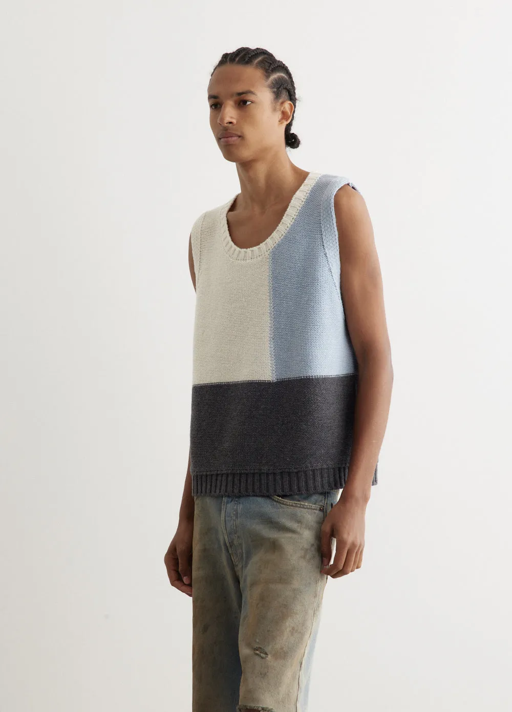 Colour Block Knit Vest