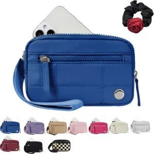 Convely Essential Wristlet Wallet, Small Wristlet Pouch with 3 Zipper, Phone Wristlet Wallet for Women
