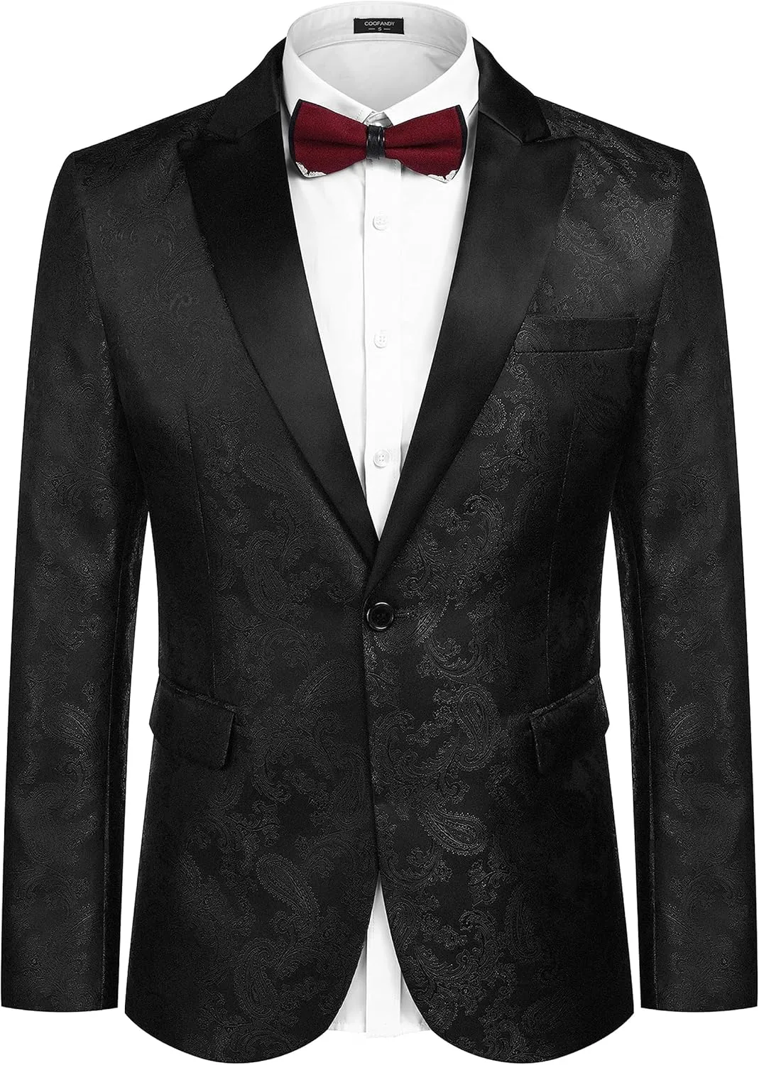 COOFANDY Men's Floral Paisley Formal Tuxedo Suit Jacket Dress Dinner Party Prom Weeding Blazer