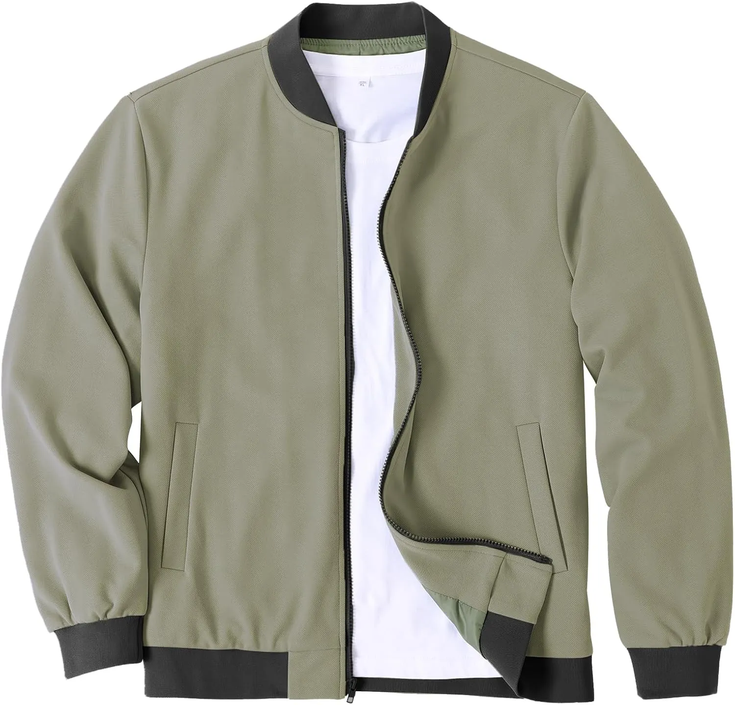 COOFANDY Men's Lightweight Bomber Jacket Casual Stylish Fall Jackets Full Zip Knit Jackets Varsity Textured Coat