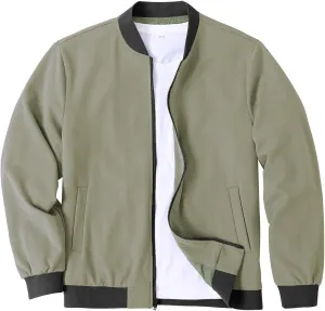 COOFANDY Men's Lightweight Bomber Jacket Casual Stylish Fall Jackets Full Zip Knit Jackets Varsity Textured Coat
