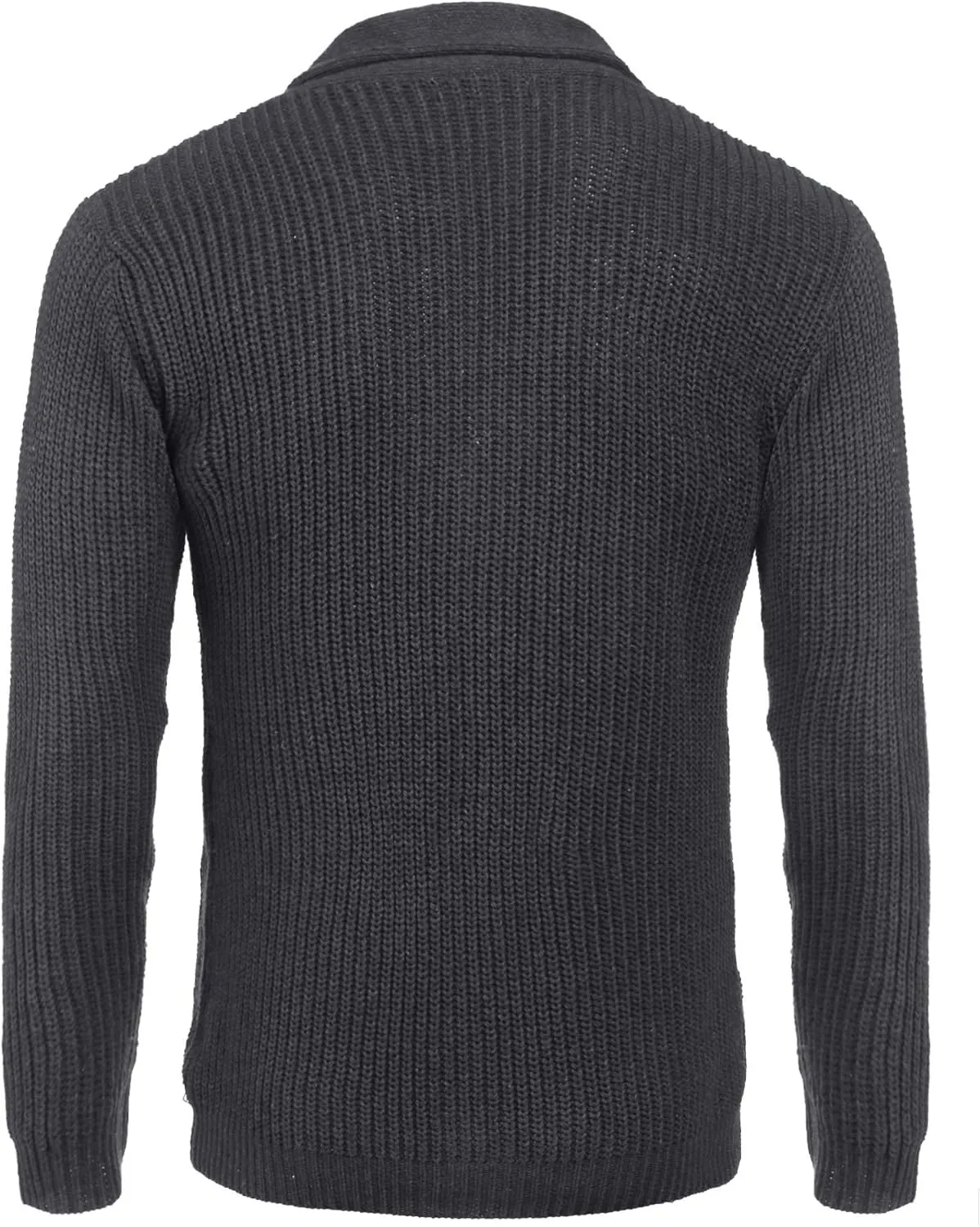 COOFANDY Men's Shawl Collar Cardigan Sweater Slim Fit Cable Knit Button up Sweater with Pockets