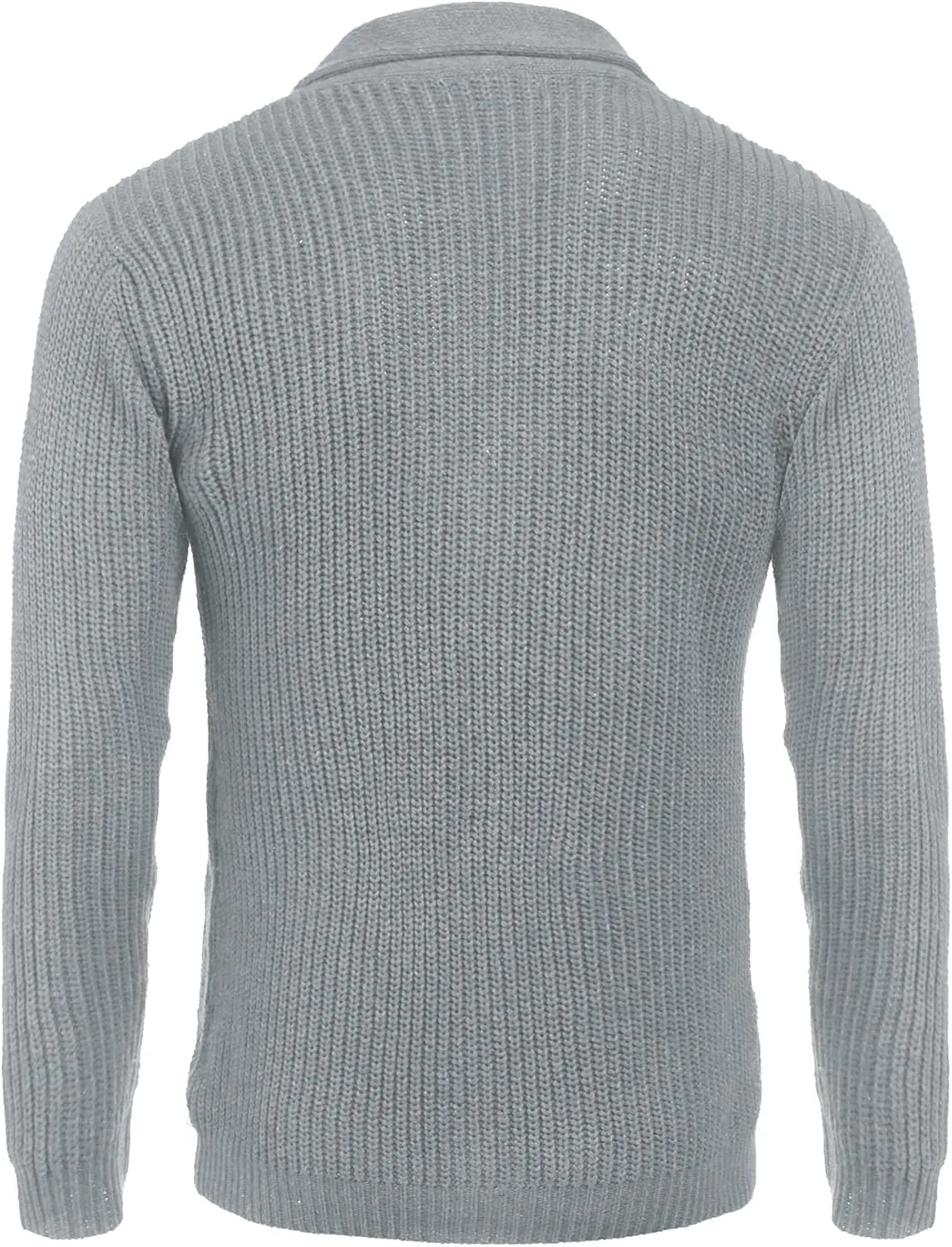 COOFANDY Men's Shawl Collar Cardigan Sweater Slim Fit Cable Knit Button up Sweater with Pockets
