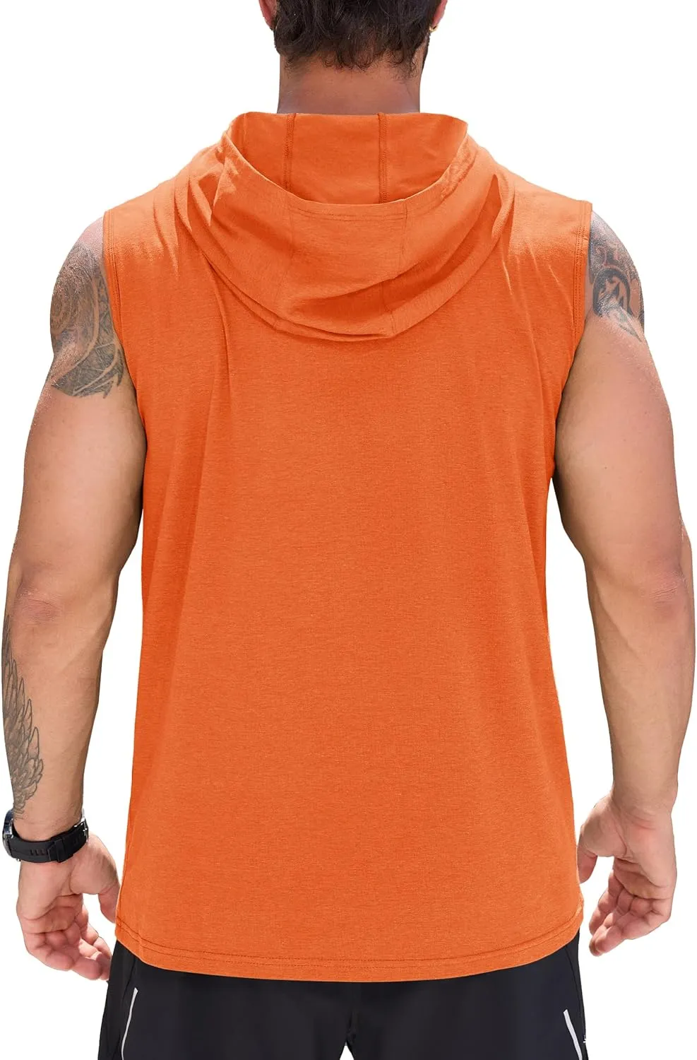 Cotrasen Men's UPF 50  Cotton Hooded Tank Top Sleeveless Hoodie Lightweight Casual Gym Workout Shirt Cooling Muscle Tee Shirt
