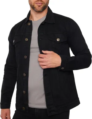Denim Jacket Men - Casual Vintage Regular Fit Button Down Trucker Style  Mens Jean Jackets Stylish Everyday Outerwear