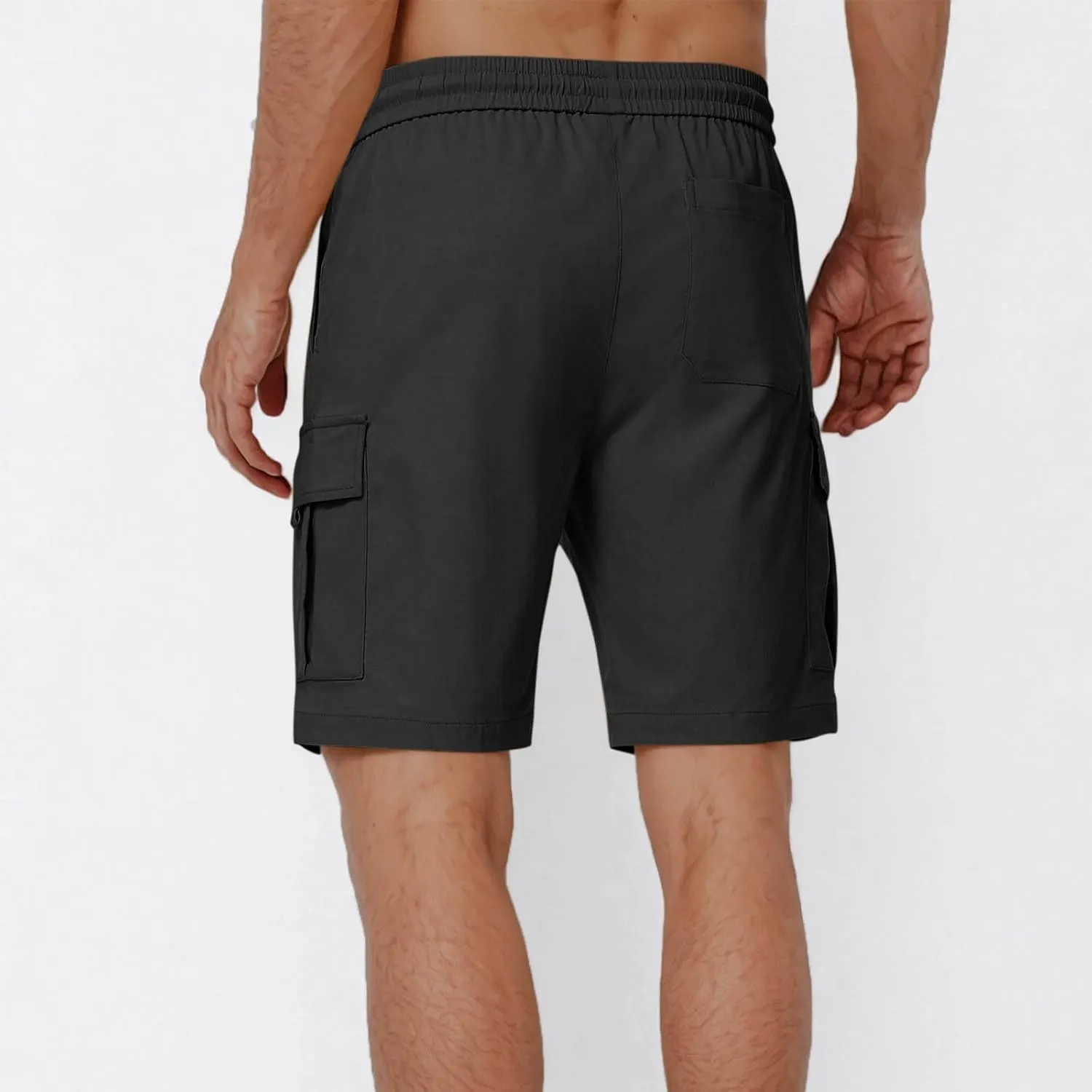 Dgoopd Cargo Shorts for Men Stretch Waist Casual Loose Drawstring Quick Dry Hiking Tactical Outdoor Work Shorts Summer 2025