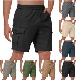 Dgoopd Cargo Shorts for Men Stretch Waist Casual Loose Drawstring Quick Dry Hiking Tactical Outdoor Work Shorts Summer 2025