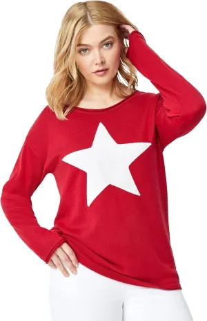 ellos Plus Size Star Applique Sweater