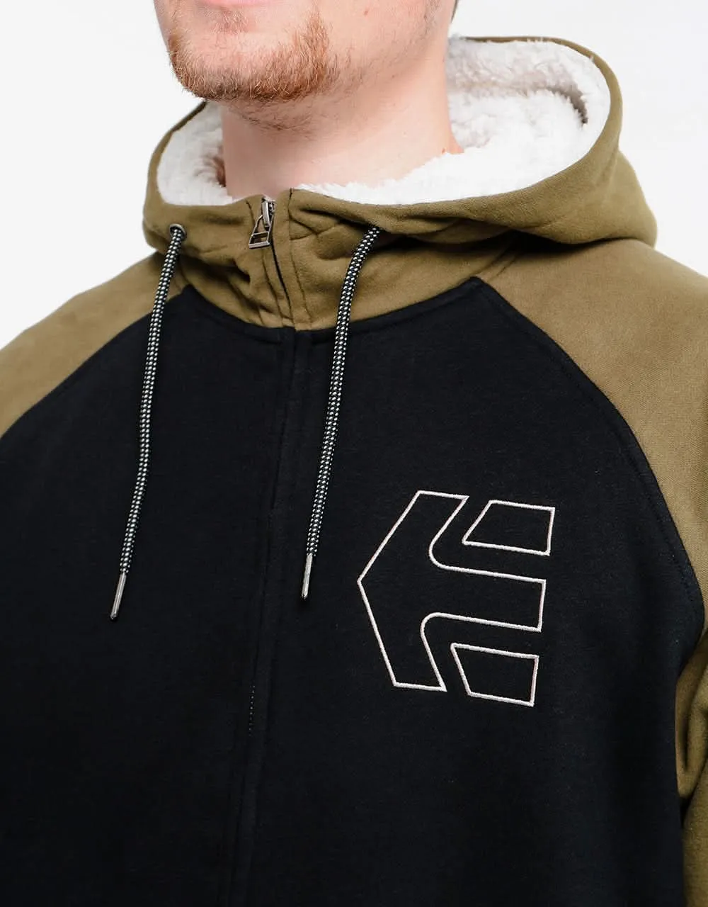 Etnies Parlay Sherpa Zip Hoodie - Black/Olive