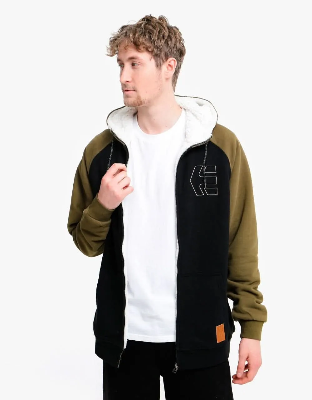Etnies Parlay Sherpa Zip Hoodie - Black/Olive