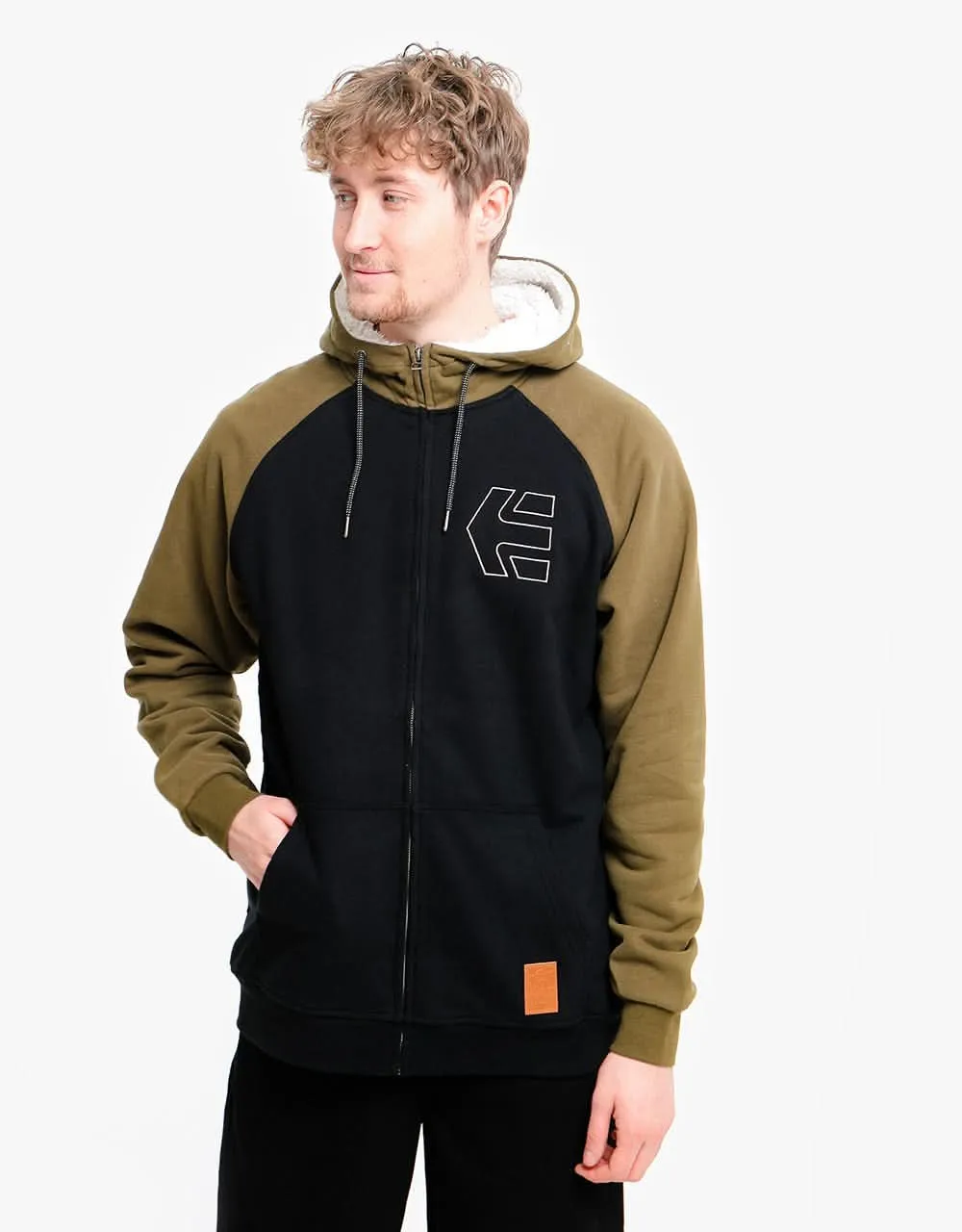 Etnies Parlay Sherpa Zip Hoodie - Black/Olive