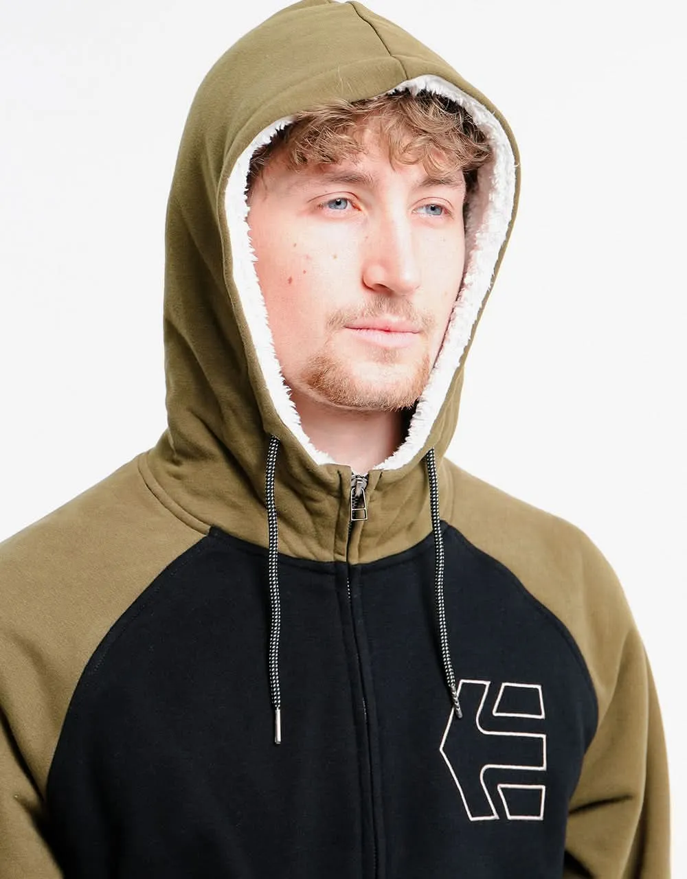 Etnies Parlay Sherpa Zip Hoodie - Black/Olive