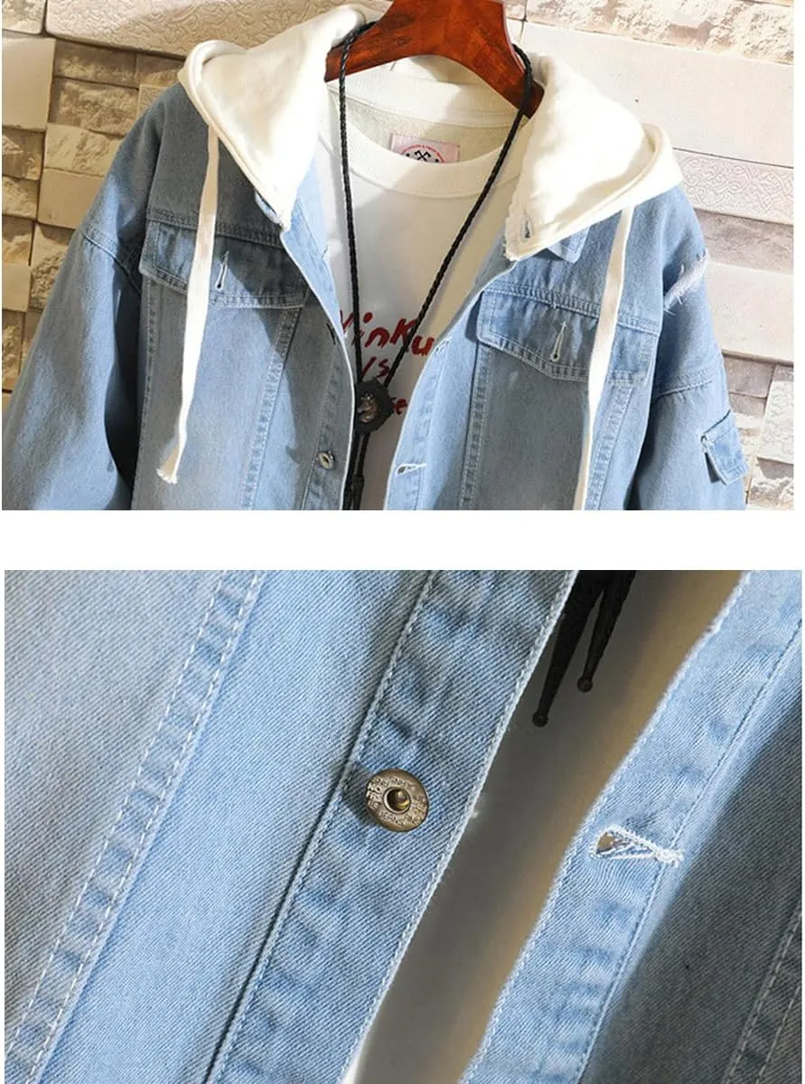 Fairytail Jeans Jacket Anime Lucy Heartfilia Cosplay Denim Jacket Hoodie Casual Fashion Ripped Novelty Coat for Unisex