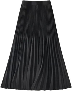 Fashion A-Line Women Pleated Spring Autumn Elegant High Waist Vintage Office Ladies Midi Skirts