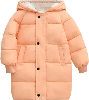 Fashion Outdoor Coats Children's Down Padded Jacket Long Cotton Padded Jacket Baby Children's Boys (Orange, 110)