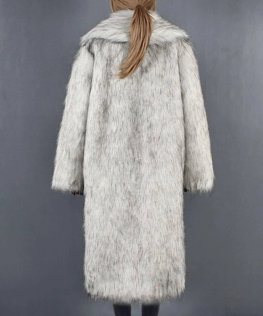 Faux Fur Women Winter Coats Luxury Fluffy Long Cardigan Vintage Lapel Fuzzy Outerwear Women's Down Jackets & Parkas