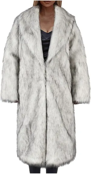Faux Fur Women Winter Coats Luxury Fluffy Long Cardigan Vintage Lapel Fuzzy Outerwear Women's Down Jackets & Parkas