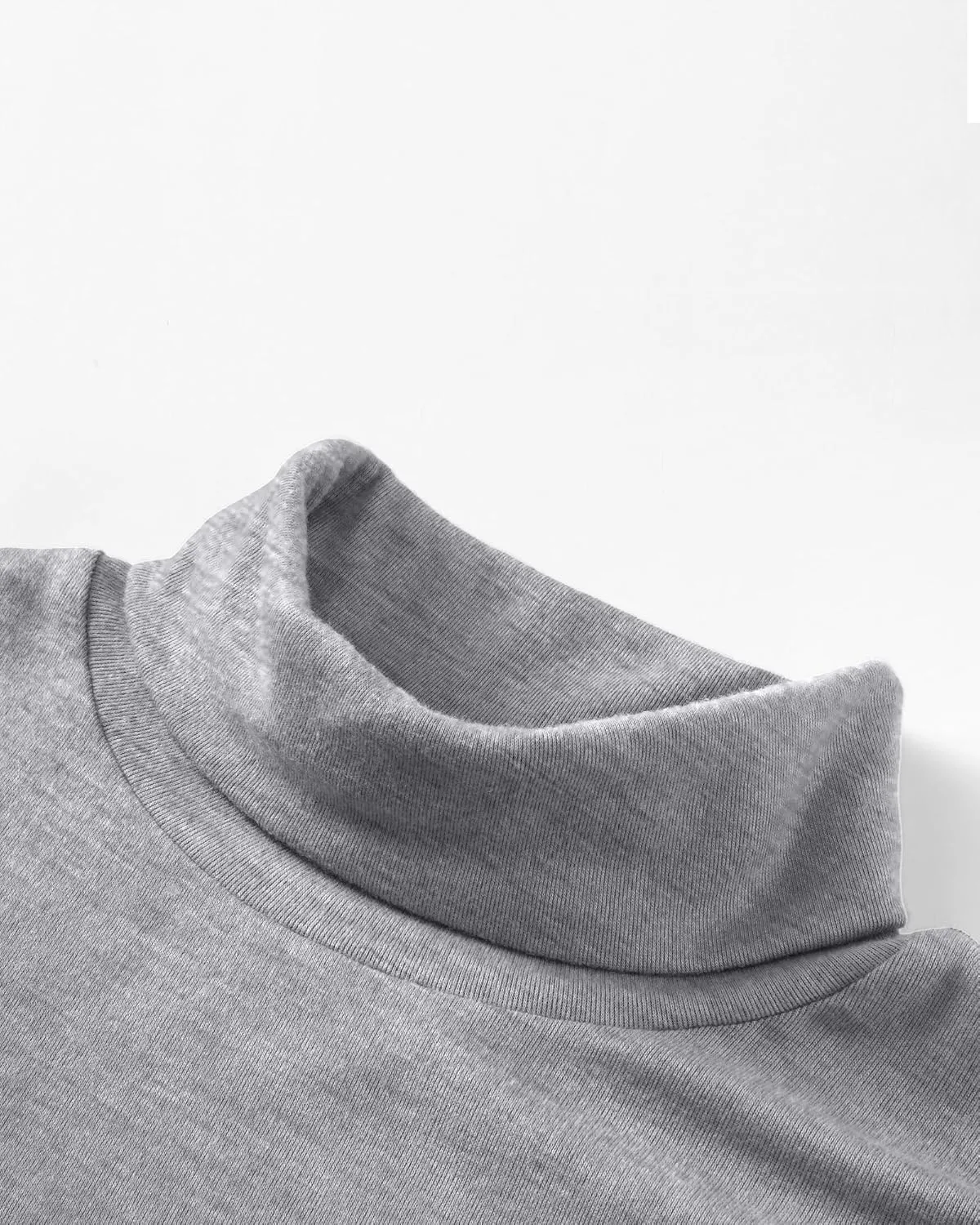 Ficerd 3 Pack Men's Big and Tall Turtleneck Shirts Cotton Long Sleeve Turtle Neck Tops Plus Size Loose Fit Basic Tee