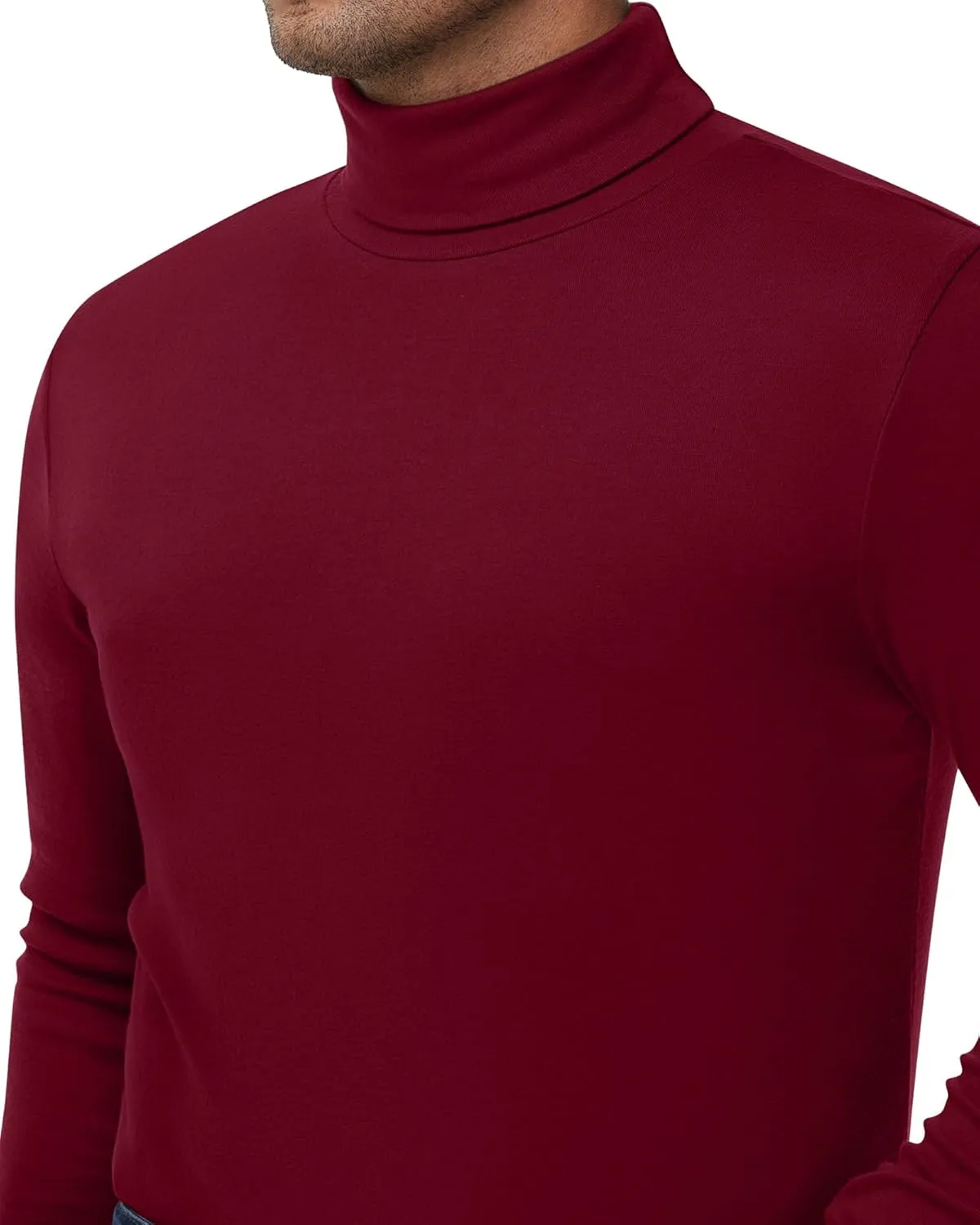 Ficerd 3 Pack Men's Big and Tall Turtleneck Shirts Cotton Long Sleeve Turtle Neck Tops Plus Size Loose Fit Basic Tee