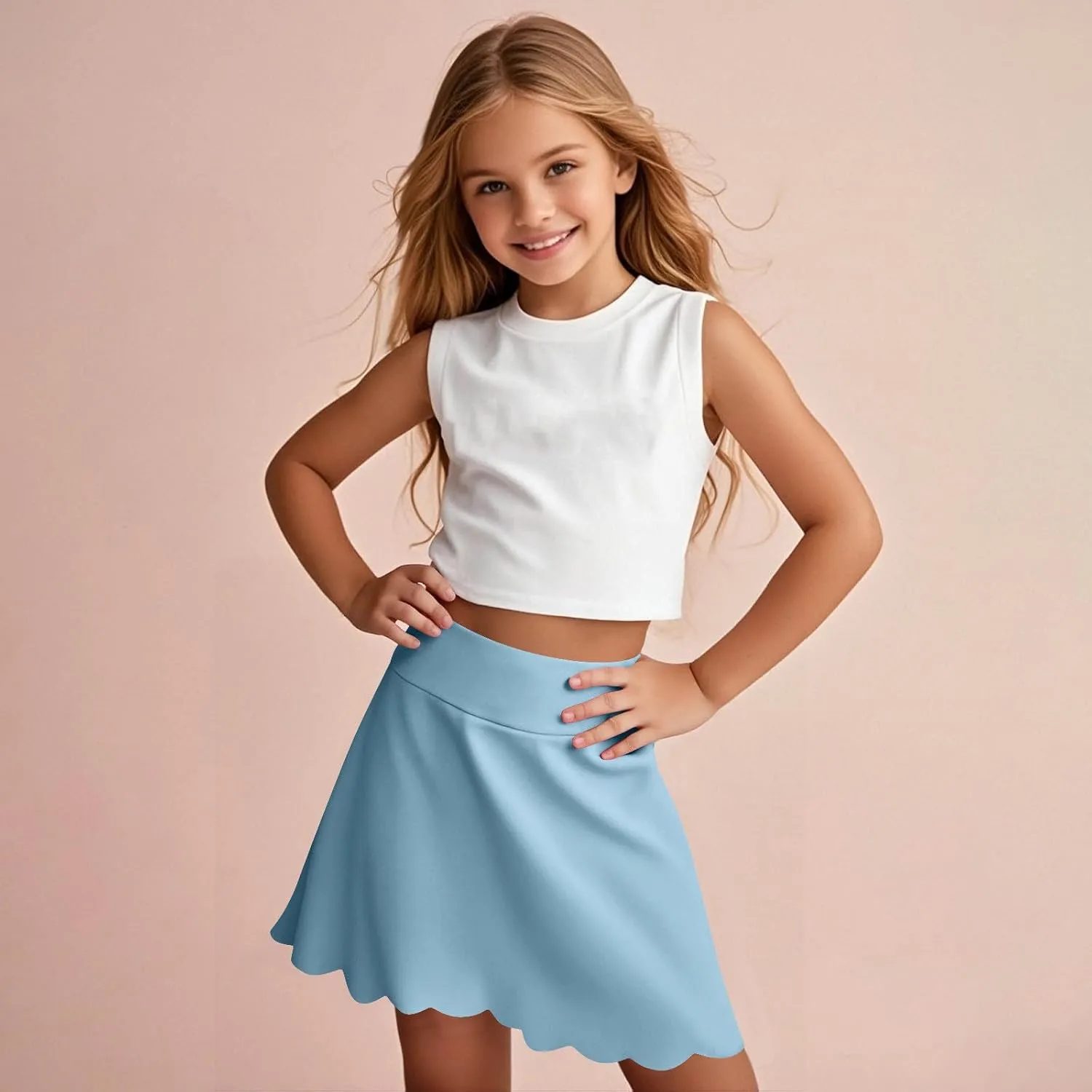 Girls Butterfly Shorts Y2K Trendy Flowy Shorts with Liner Summer Preppy 2 in 1 Tennis Skirts Athletic Workout Skorts