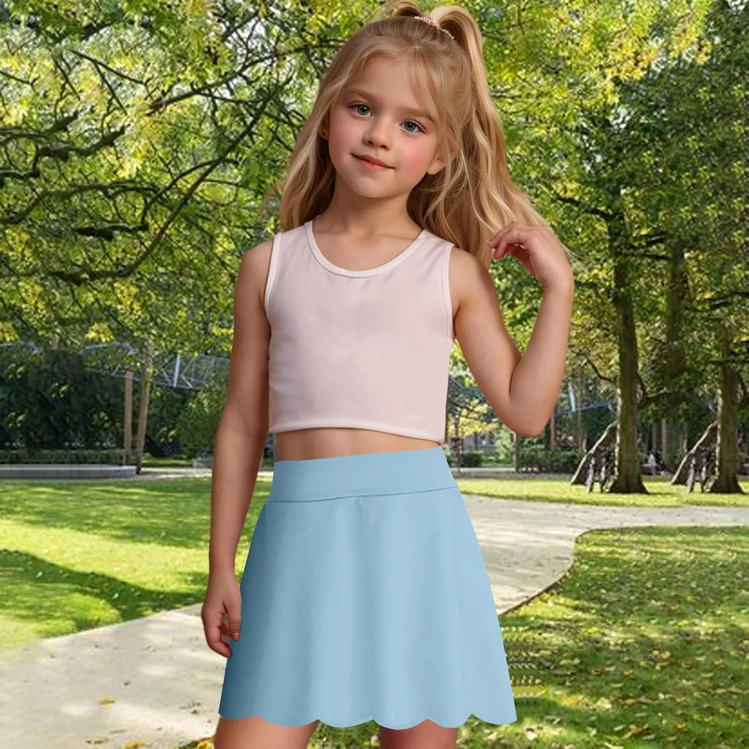 Girls Butterfly Shorts Y2K Trendy Flowy Shorts with Liner Summer Preppy 2 in 1 Tennis Skirts Athletic Workout Skorts
